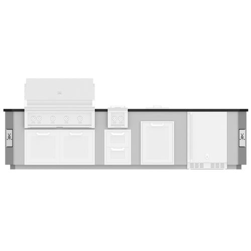 Hestan GESB12 12 Ft. Outdoor Living Suite Bar with Weatherproof Outlets