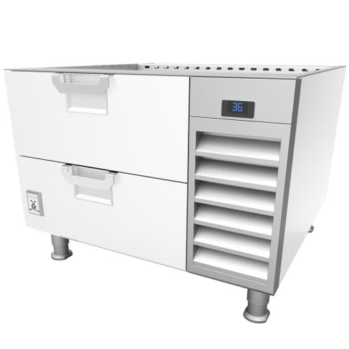 Hestan HRBSC60WH 60 Inch Refrigerated Base with Cold Rail, Self-Contained - White