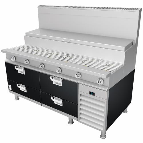 Hestan HRBS108BK 108 Inch Refrigerated Base, Self-Contained - Black