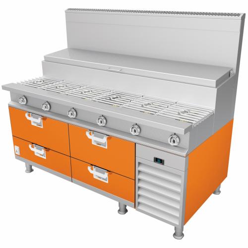 Hestan HRBS72OR 72 Inch Refrigerated Base, Self-Contained - Orange