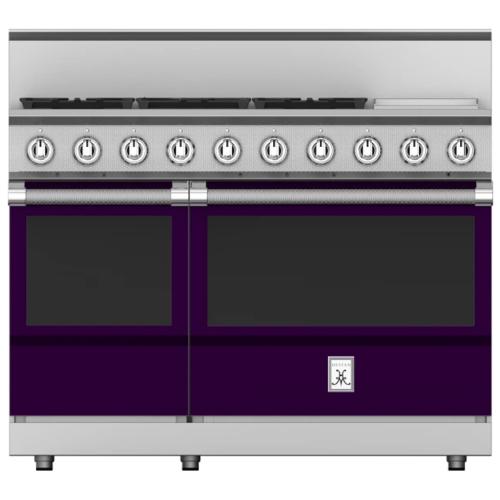 Hestan KRG485GDNGPP 48 Inch Freestanding Gas Range with 5 Sealed Burners, Double Ovens - Purple