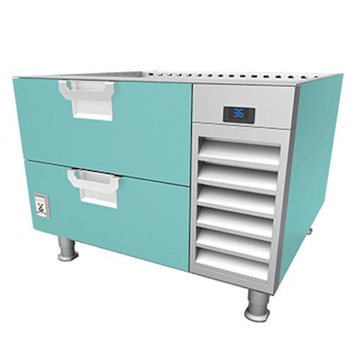 Hestan HRBSC60TQ 60 Inch Refrigerated Base with Cold Rail, Self-Contained - Turquoise
