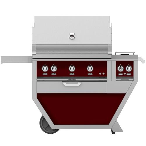 Hestan GSBR30CX2LPBG 30" Built-In Natural Gas Grill with Rotisserie & Sear Burner - Burgundy