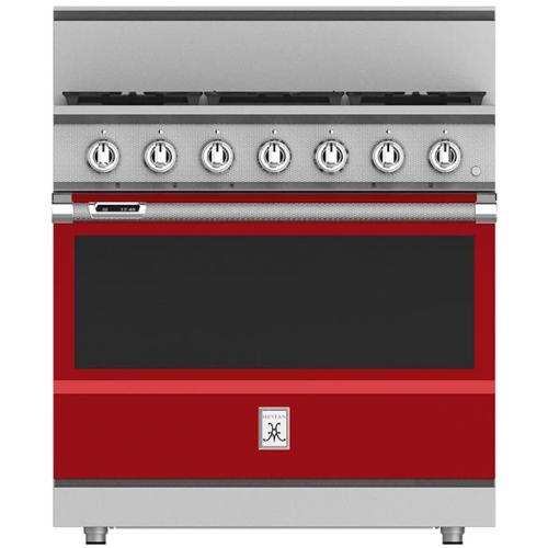 Hestan KRD365LPRD 36 Inch Duel Fuel Range with 5 Burners - LP - Red