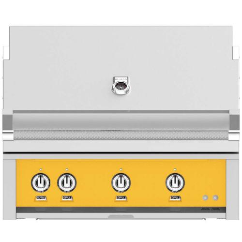 Hestan GABR36LPYW 36 Inch Built-In Grill with Temperature Gauge and Hot Surface Ignition - Yellow