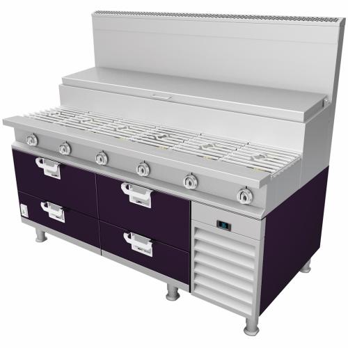 Hestan HRBS84PP 84 Inch Refrigerated Base, Self-Contained - Purple