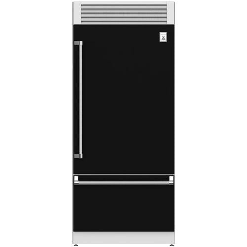 Hestan KRPR36BK 36 Inch Right Hinged Built-In Bottom Freezer Refrigerator with Top Compressor - Black