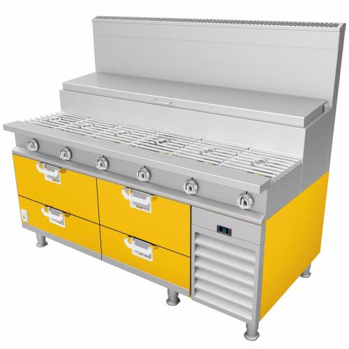 Hestan HRBS84YW 84 Inch Refrigerated Base, Self-Contained - Yellow