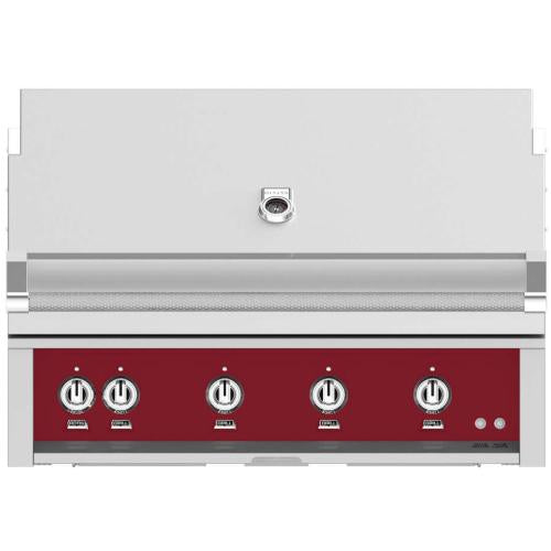 Hestan GSBR42NGBG 42 Inch Built-In Grill with Sear Burners, Halogen Stadium Lights, InfraRed Top Burner, DiamondCut Grates, Rotisserie - Burgundy