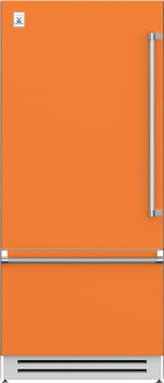 Hestan KRBL36OR 36 Inch Left Hinged Built-In Bottom Freezer Refrigerator with 18.5 cu. ft. Capacity - Orange