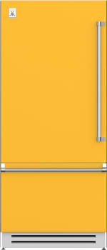 Hestan KRBL36YW 36 Inch Left Hinged Built-In Bottom Freezer Refrigerator with 18.5 cu. ft. Capacity - Yellow