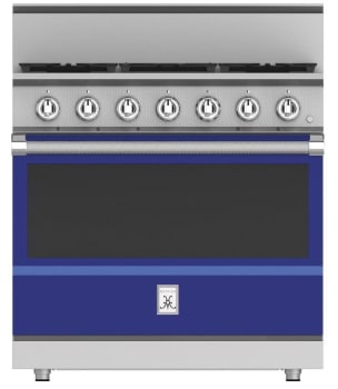 Hestan KRG365LPBU 36 Inch Freestanding Professional Gas Range with 4 Dual-Flow Burner System - LP - Blue