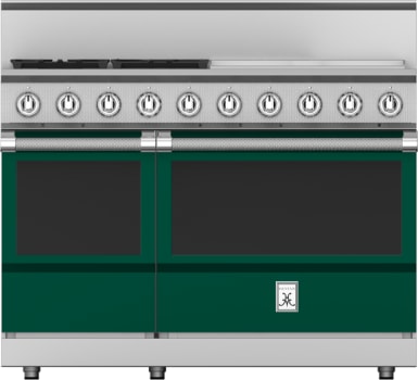 Hestan KRG484GDNGGR 48 Inch Freestanding Gas Range with 4 Sealed Burners and Griddle - Green