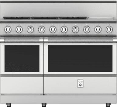 Hestan KRG485GDNGWH 48 Inch Freestanding Gas Range with 5 Sealed Burners, Double Ovens - White