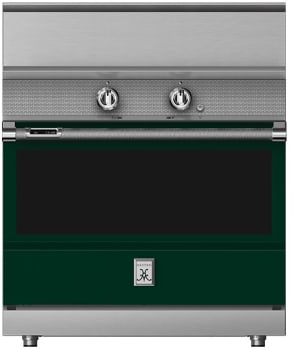 Hestan KRI36BKGR 36 Inch Freestanding Induction Range with 5 Cooking Elements, 5.8 cu. ft. Oven Capacity- Black - Green