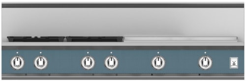 Hestan KRT484GDNGGG 48 Inch Gas Rangetop with 4 Brass Sealed Burners, 24 Inch Infrared Griddle - Dark Gray