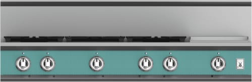 Hestan KRT485GDLPTQ 48 Inch Gas Rangetop with 5 Brass Sealed Burners, 12 Inch Infrared Griddle- Turquoise