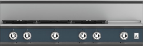 Hestan KRT485GDLPGG 48 Inch Gas Rangetop with 5 Brass Sealed Burners, 12 Inch Infrared Griddle- Dark Gray