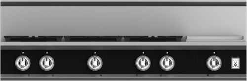 Hestan KRT485GDLPBK 48 Inch Gas Rangetop with 5 Brass Sealed Burners, 12 Inch Infrared Griddle- Black