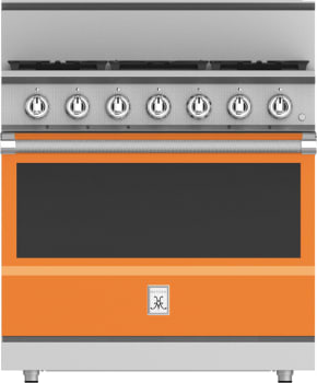 Hestan KRDS365LPOR 36 Inch Smart Gas Dual Fuel Range with 5 Burners - LP - Orange