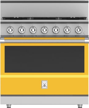 Hestan KRDS365LPYW 36 Inch Smart Gas Dual Fuel Range with 5 Burners - LP - Yellow