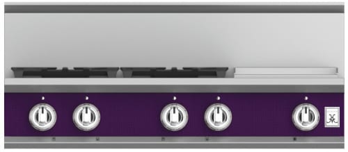 Hestan KRT364GDNGPP 36 Inch Gas Rangetop with 4 Sealed Burners and Griddle - Purple